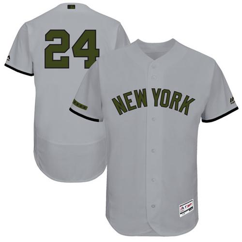 Yankees #24 Gary Sanchez Grey Flexbase Authentic Collection Memorial Day Stitched MLB Jersey - Click Image to Close